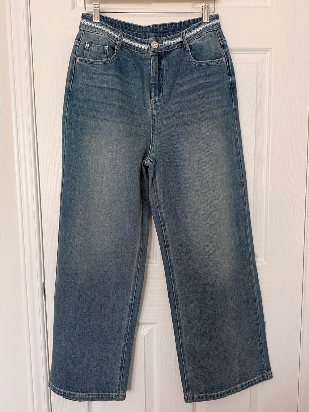 CHANEL Wide-Leg Jeans in Faded Blue Wash(OEM)